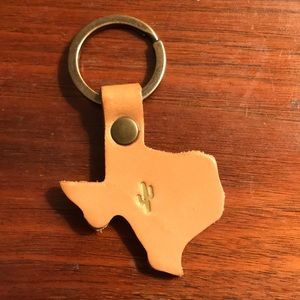 Fine Leather Texas Keychain